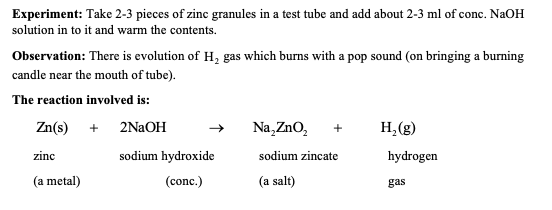 zinc sodium hydroxide reaction